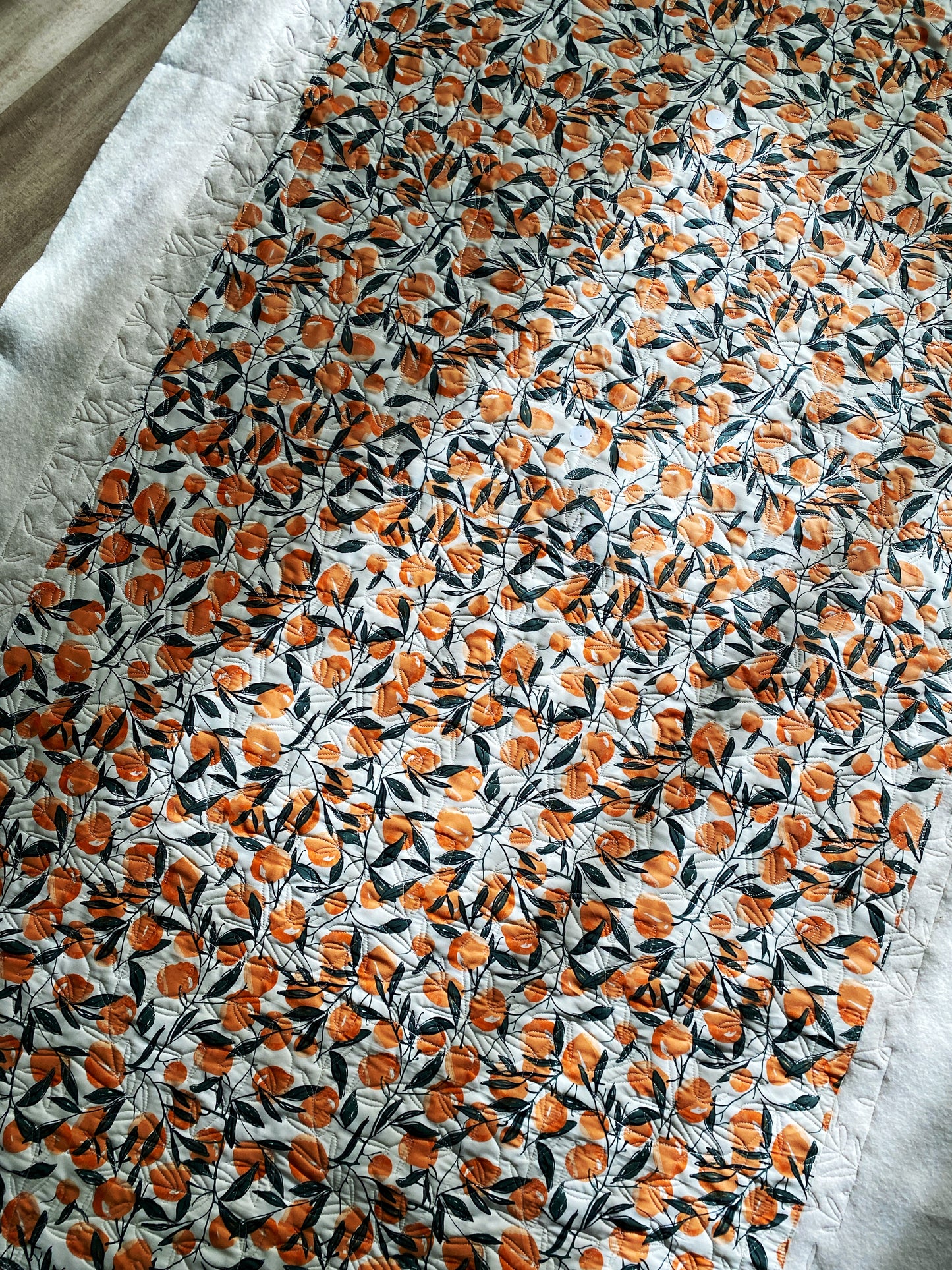 Flying Geese & Orange Whole Cloth