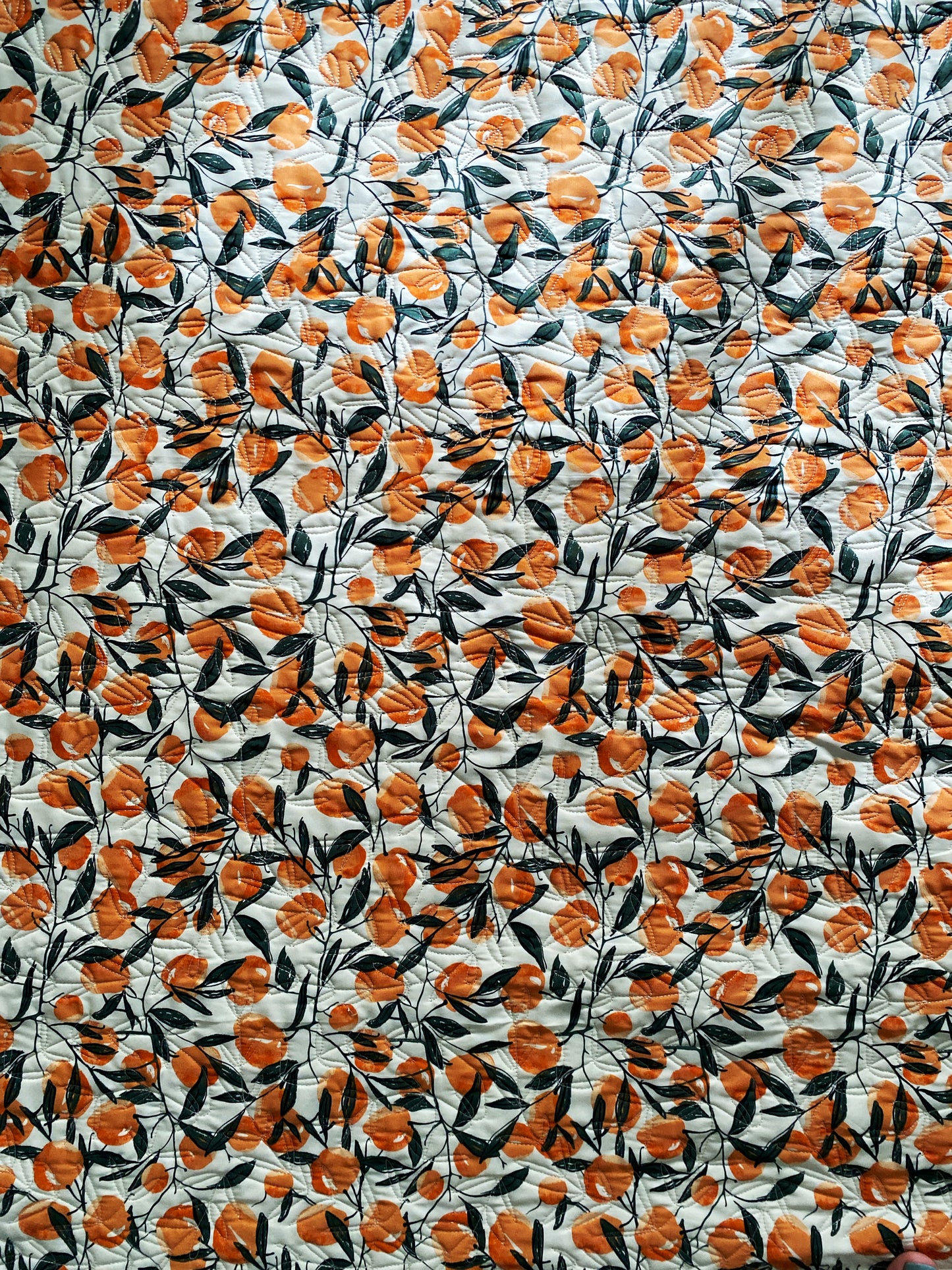 Flying Geese & Orange Whole Cloth