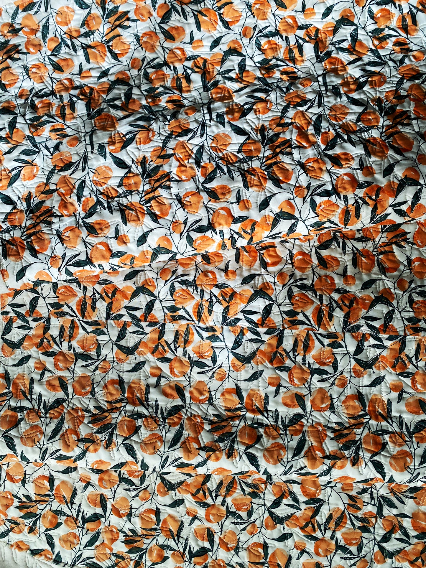 Flying Geese & Orange Whole Cloth