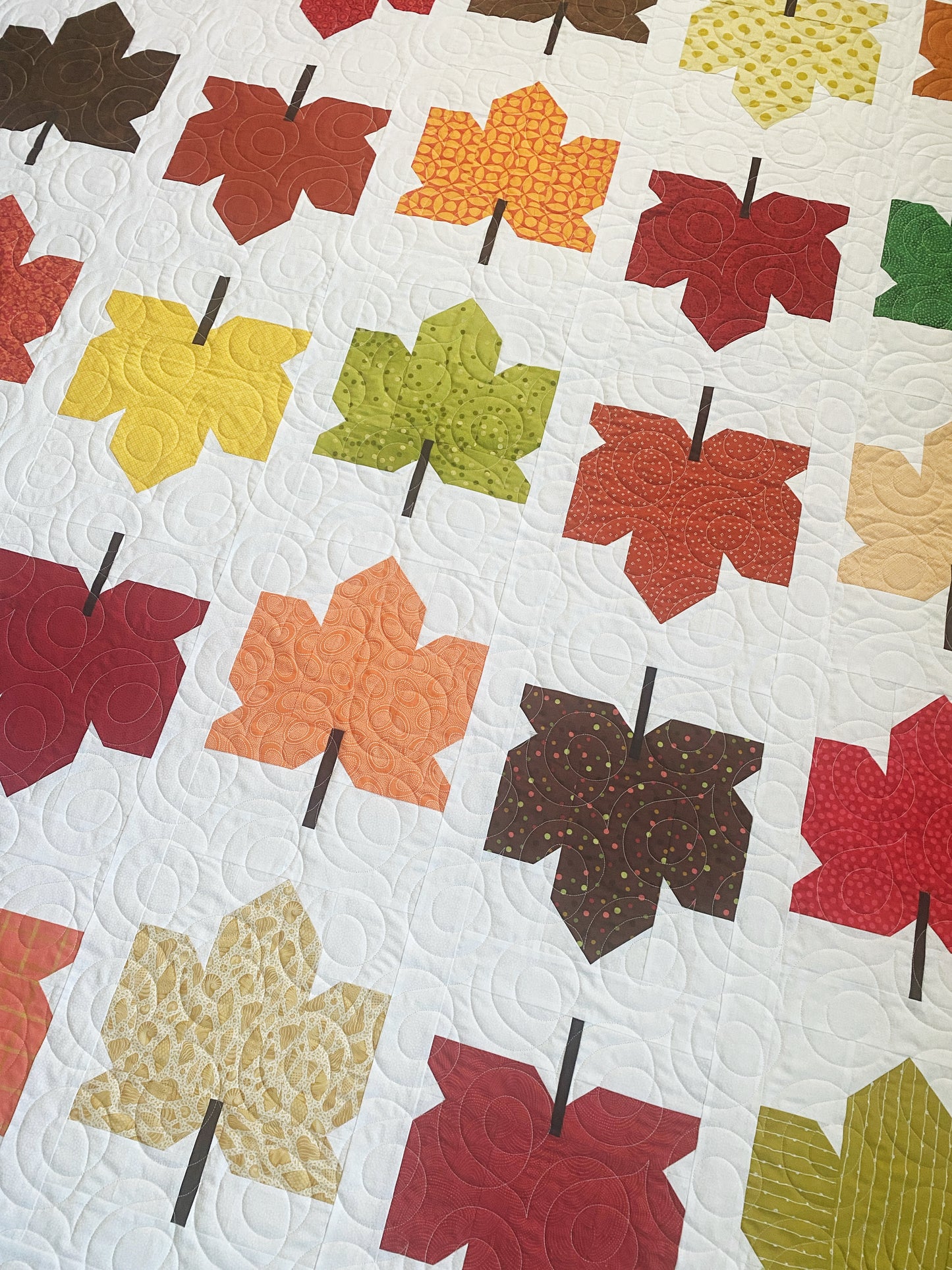 Pink Six Point Star & Autumn Leaves