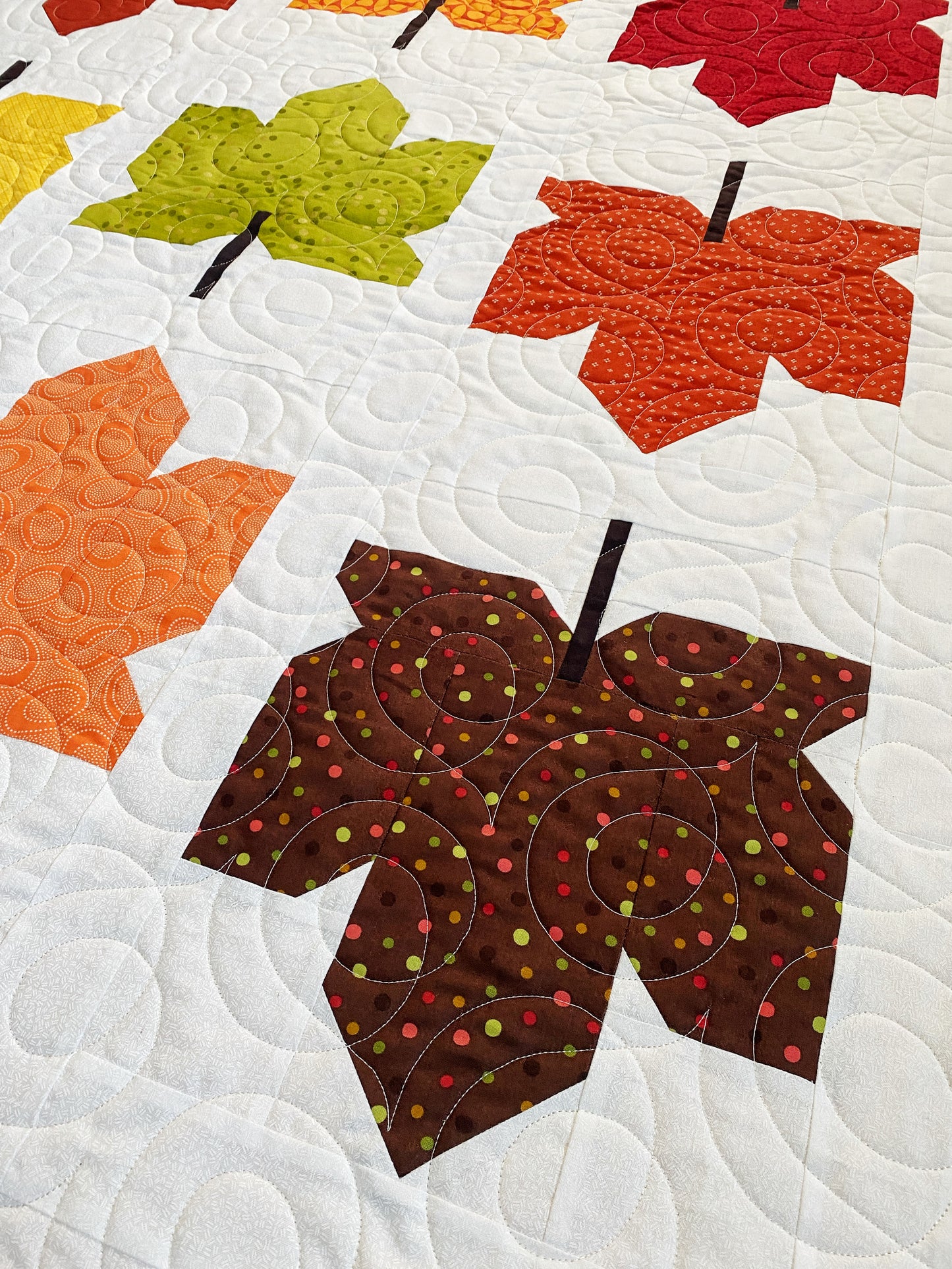 Pink Six Point Star & Autumn Leaves