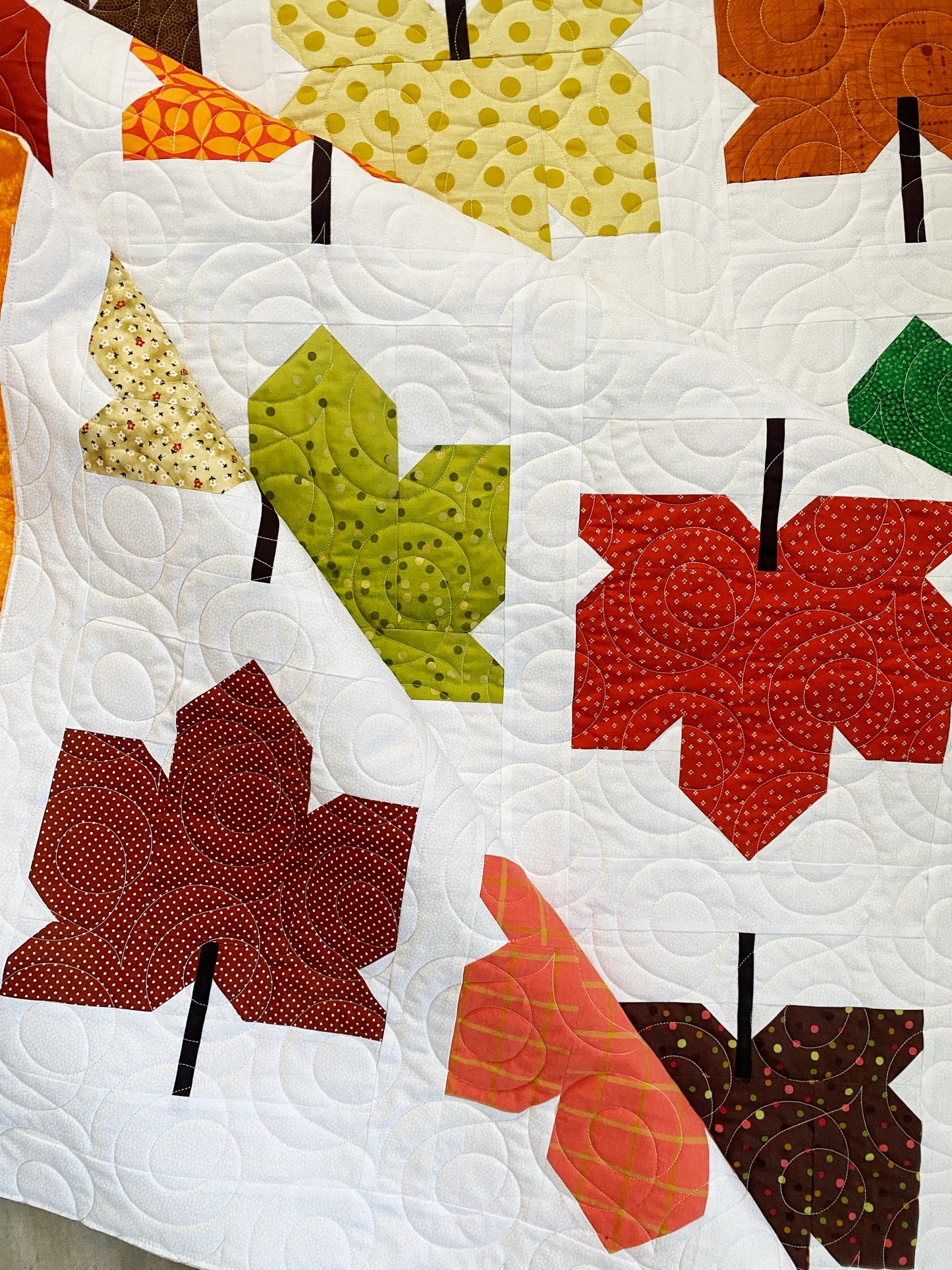 Pink Six Point Star & Autumn Leaves