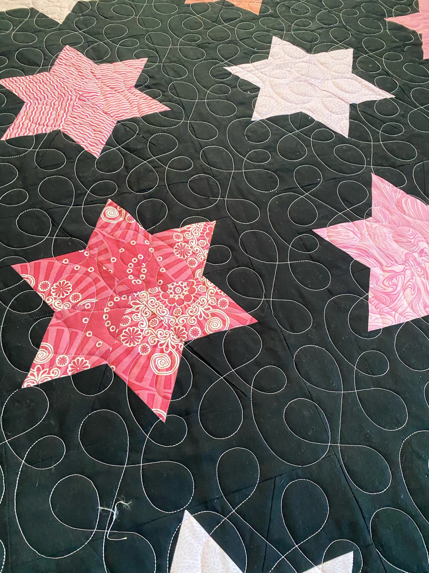 Pink Six Point Star & Autumn Leaves