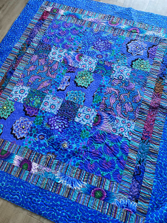 Blue Kaffe Fassett Quilt