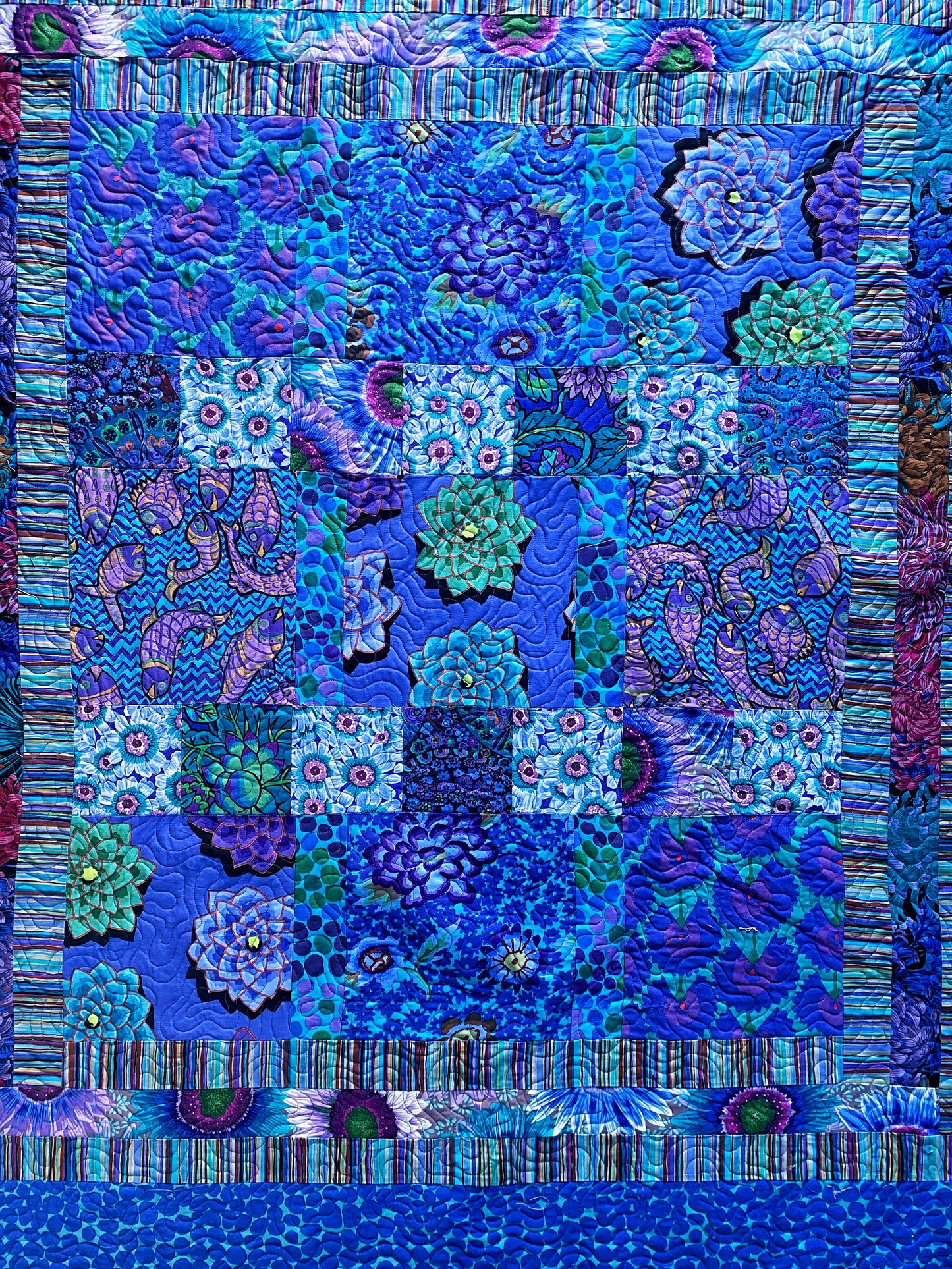 Blue Kaffe Fassett Quilt