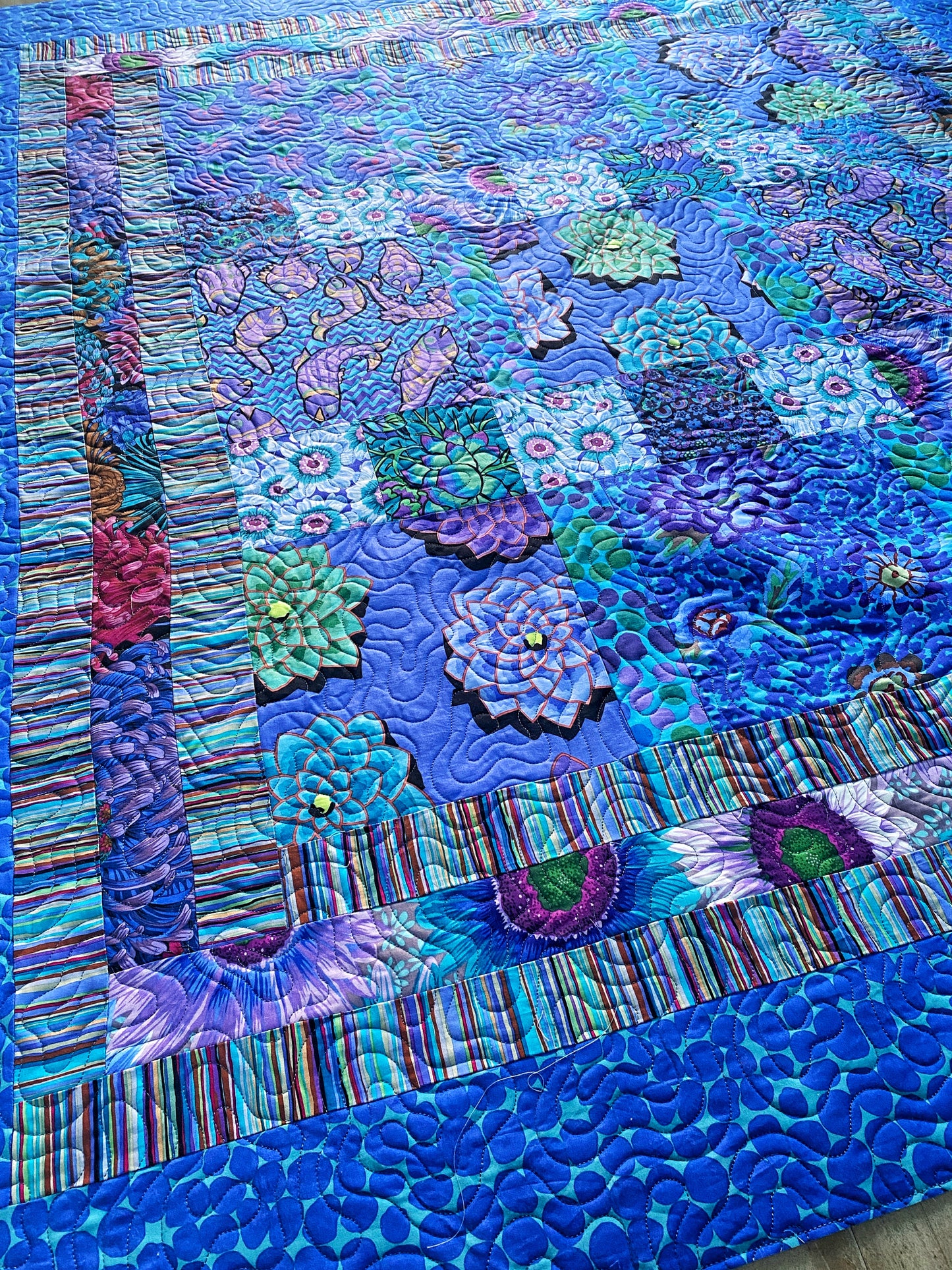 Blue Kaffe Fassett Quilt