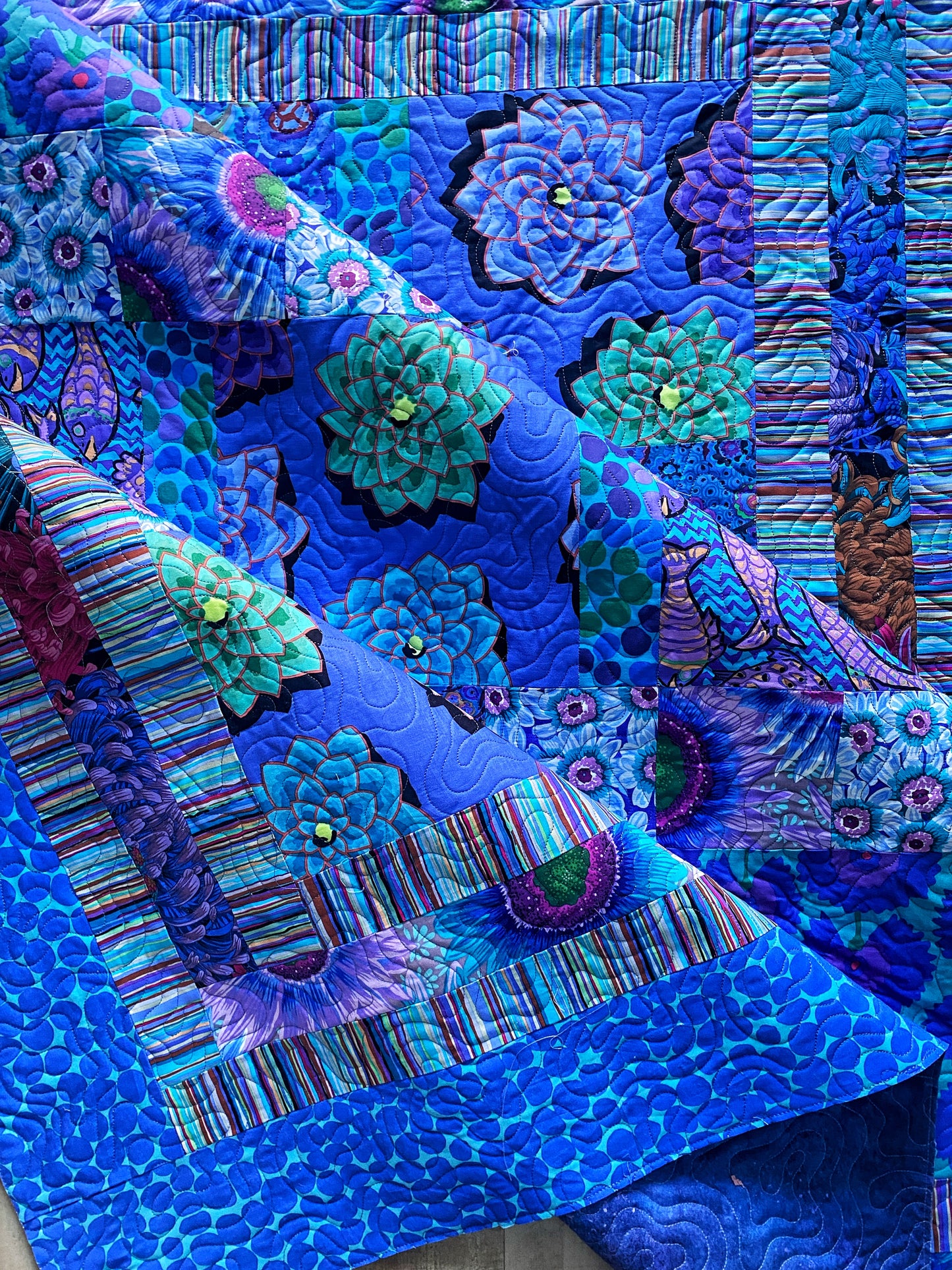 Blue Kaffe Fassett Quilt