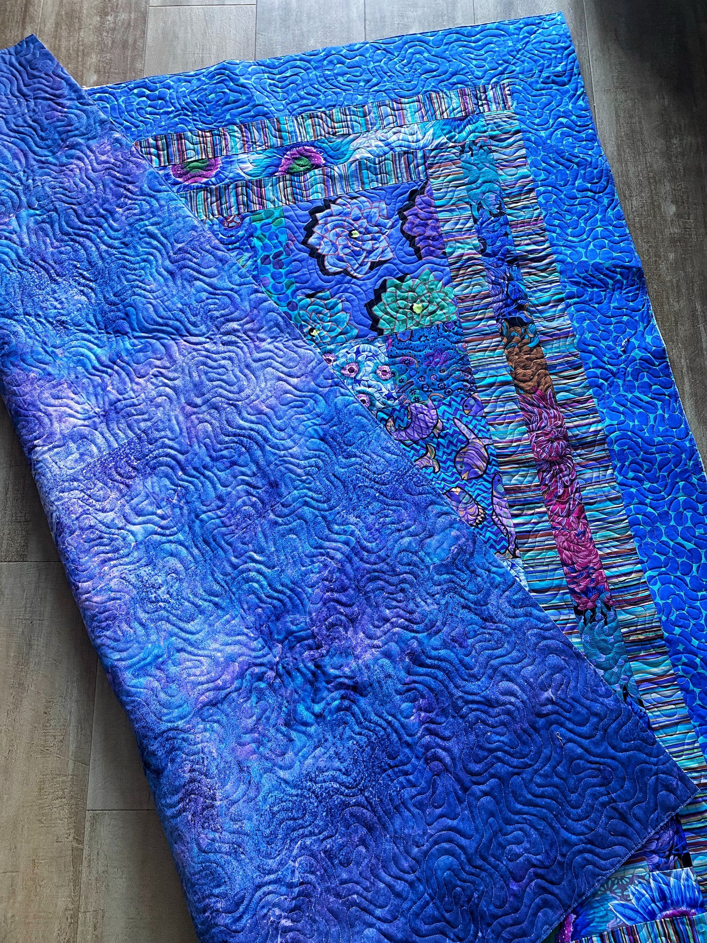 Blue Kaffe Fassett Quilt